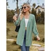 Women's Textured Knit Cardigan Longline Shacket with Drop Shoulder for Fall Outfits - 4 of 4