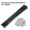 Unique Bargains 14G Bicycle Carbon Steel Spoke with Nipples Black 36 Pcs - 3 of 4