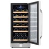 Tylza 15 Inch Wine Cooler Under Counter, 30 Bottle Capacity, Stainless Steel Constant Temperature Technology 3.6 Cubic Feet - 3 of 4
