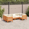 vidaXL 6 Piece Patio Sofa Set with Cushions Wax Brown Solid Wood Pine - Wax Brown - 3 of 4