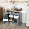 Sideboard Buffet Cabinet, Kitchen Cabinet Bar Cabinet with 2 Drawers and Double Door Cupboard for Living Room, Entryway - 4 of 4