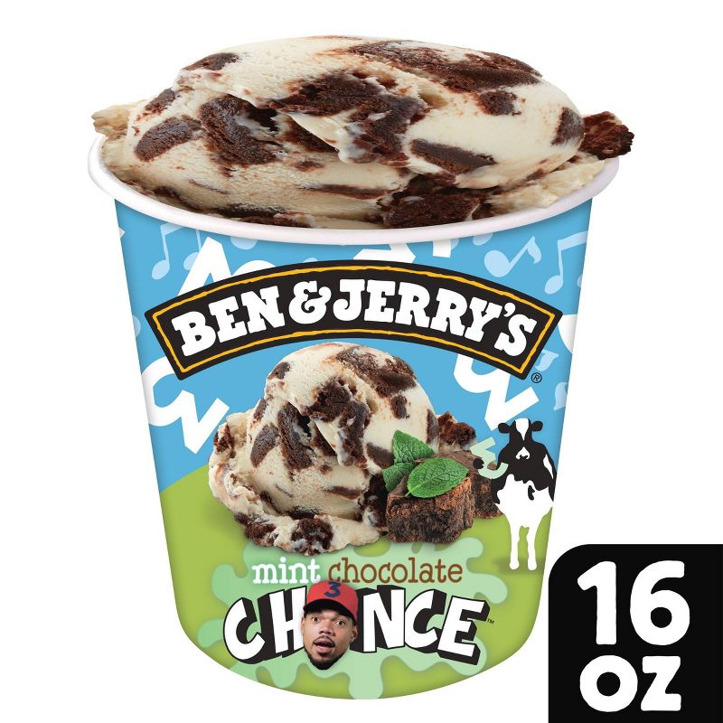 Ben &#38; Jerry&#39;s Ice Cream Mint Chocolate Chance Frozen Dessert - 16oz, 1 of 9