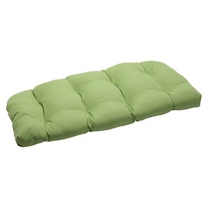 Sunbrella Canvas Outdoor Wicker Loveseat Cushion - Green