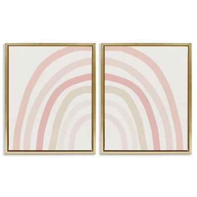 Stupell Industries Children's Soft Pastel Rainbow Shape, 17" x 21"
