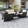 UPTIOT 4 Pieces Sofa And Table Set With Cushion - 2 of 4