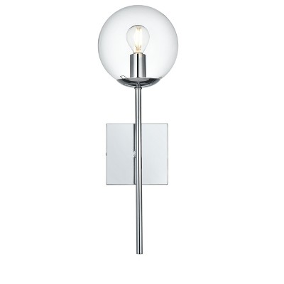 Elegant Lighting Neri 6 Inch Wall Sconce Clear Shade in Chrome