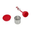 Unique Bargains Tea Infuser Tea Infuser Hand Wash Only Style Silicone Stainless Steel Red 2.17"x6.3" 1Set - 4 of 4