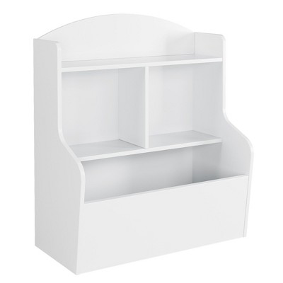 3-Tier Toy Storage Cabinet and Bookcase with Cubby Organizer, Modern Kids Shelf for Playroom