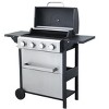 KTMBDW 4-Burner Propane Gas BBQ Grill, 34200BTU Output With Wire Enamel Cooking Grids For Outdoor Barbecue, Foldable Side Table, Hanging Basket,Silver - 4 of 4