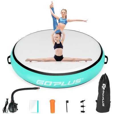Costway 40'' Inflatable Round Gymnastic Mat Tumbling Floor Mat W/Electric Pump