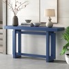 Contemporary Console Table With Industrial Style Concrete Wood Top Easy To Assemble Extra Long Entryway Table - 4 of 4
