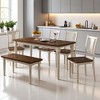 6-Piece Dining Set for 6, Wooden Table with 4 Chairs & Bench, Rustic Farmhouse Style for Kitchen and Dining Room - 2 of 4