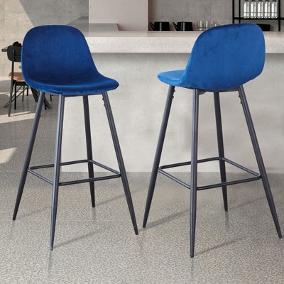 NicBex Set of 2 Bar Stools for Kitchen Island,Modern Velvet Counter Bar Stools with Metal Legs,Bar Chairs for Dining Rooms,Kitchens Islands