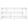 55" Matte White TV Stand with Glass Shelves - Henn&Hart - 3 of 4