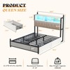 AMERLIFE Bed Frame with Bookcase Headboard, 4 Drawers, Charging Station, No Box Spring - 2 of 4