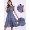 Allegra K Women's Sleeveless Smocked Waist Gilding Metallic Stars Chiffon Party Dress - 2 of 4