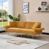 TIRAMISUBEST 79 inch corduroy sofa bed,foldable double sofa bed with folding armrests,suitable for living room and small space - 2 of 4