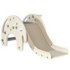 Qaba 3 in 1 Toddler Slide for Years 1-3, Kids Slide with Climber, Basketball Hoop, Elephant-Shaped Indoor Slide, Cream White - 4 of 4