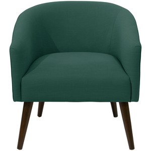 Natalee Chair Dark Green Linen with Espresso Legs - Cloth & Co.