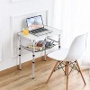 Syemin Folding Tables Outdoor Adjustable Camping Table, 2ft Portable Pinic Table, Foldable Lightweight Patio Side Table, White, 23.82"*15.83"*23.63" - 4 of 4