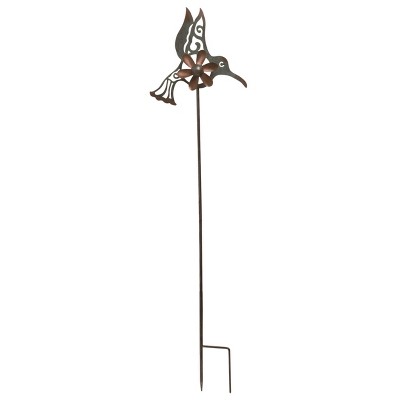 Transpac Metal 40 in. Brown Easter Kinetic Patina Bird Yard Stake