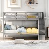 JUJABU Stairway Full-Over-Full Bunk Bed with Storage and Guard Rail for Bedroom, Dorm - 2 of 4