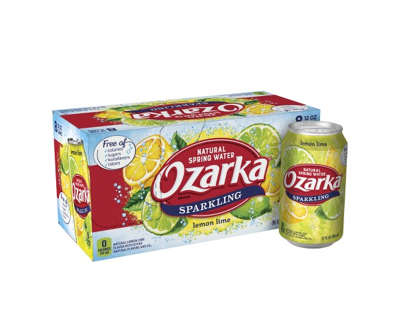 Ozarka Lemon Lime Flavored Sparkling Water - 8pk/12 fl oz Cans