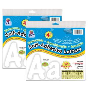 Pacon® Self-Adhesive Letters, White, Cheery Font, 4", 154 Per Pack, 2 Packs