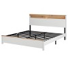 Modern Bed Frame with Storage Headboard, LED Light Bed Frame, Sturdy Metal & Wood Platform Bed for Bedroom – The Pop Home - 3 of 4
