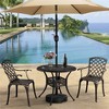 Yaheetech  Set of 2 Outdoor Patio Bistro Chairs Metal Chairs with Armrests Bronze - 2 of 4