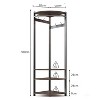 Corner Coat Stand, Metal Corner Coat Rack with 6 Double Hooks/Storage Shelf/Shoe Rack,Space-Saving, Industrial Design for Hallway, Living Room,Office - 3 of 4