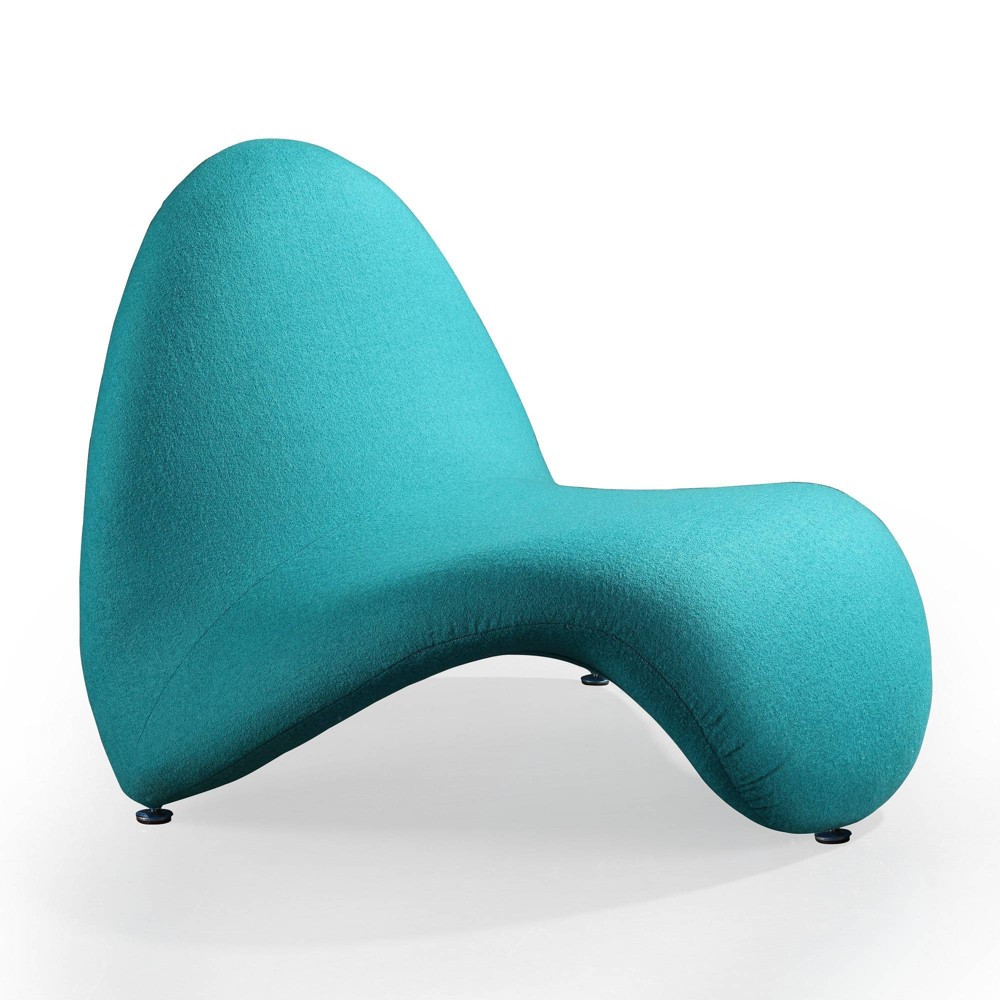 Photos - Coffee Table Moma Wool Blend Accent Chair Teal - Manhattan Comfort: Modern Art Design, No Assembly Required
