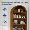 71" Tall Arched Storage Cabinet, 6 Tiers Arch Wooden Pantry Cabinet with Drawer, Adjustable Shelves, Open Display Shelves - 3 of 4