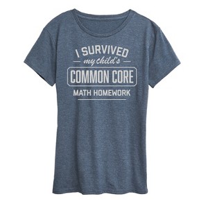 Women's - Instant Message - I Survived Common Core Short Sleeve Graphic T-Shirt - 1 of 4
