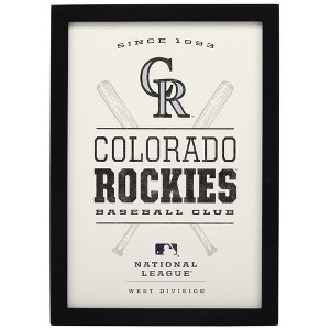 MLB Colorado Rockies Baseball Framed Wood Sign Panel - 1 of 4