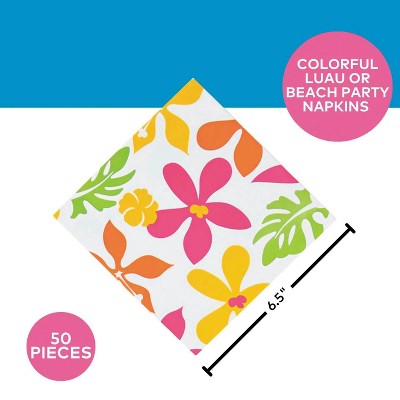 Fun Express Luau Hibiscus Napkins - Thumbnail 3