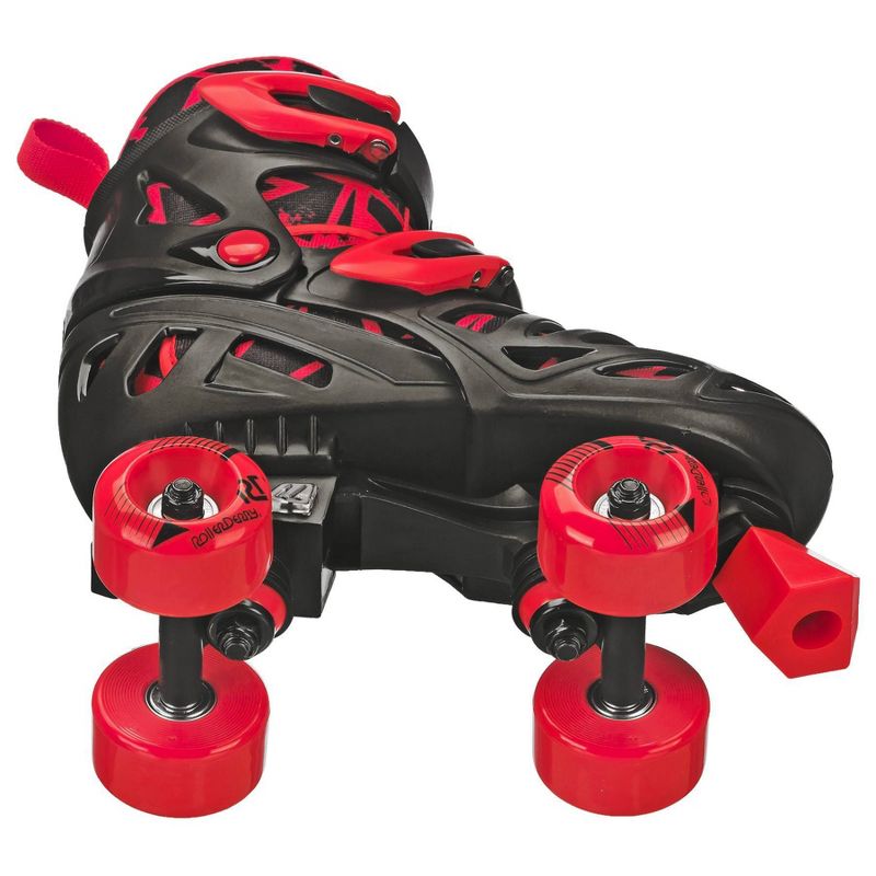 Roller Derby Trac Star Youth Kids' Adjustable Roller Skate - Gray/Black/Red, 4 of 7