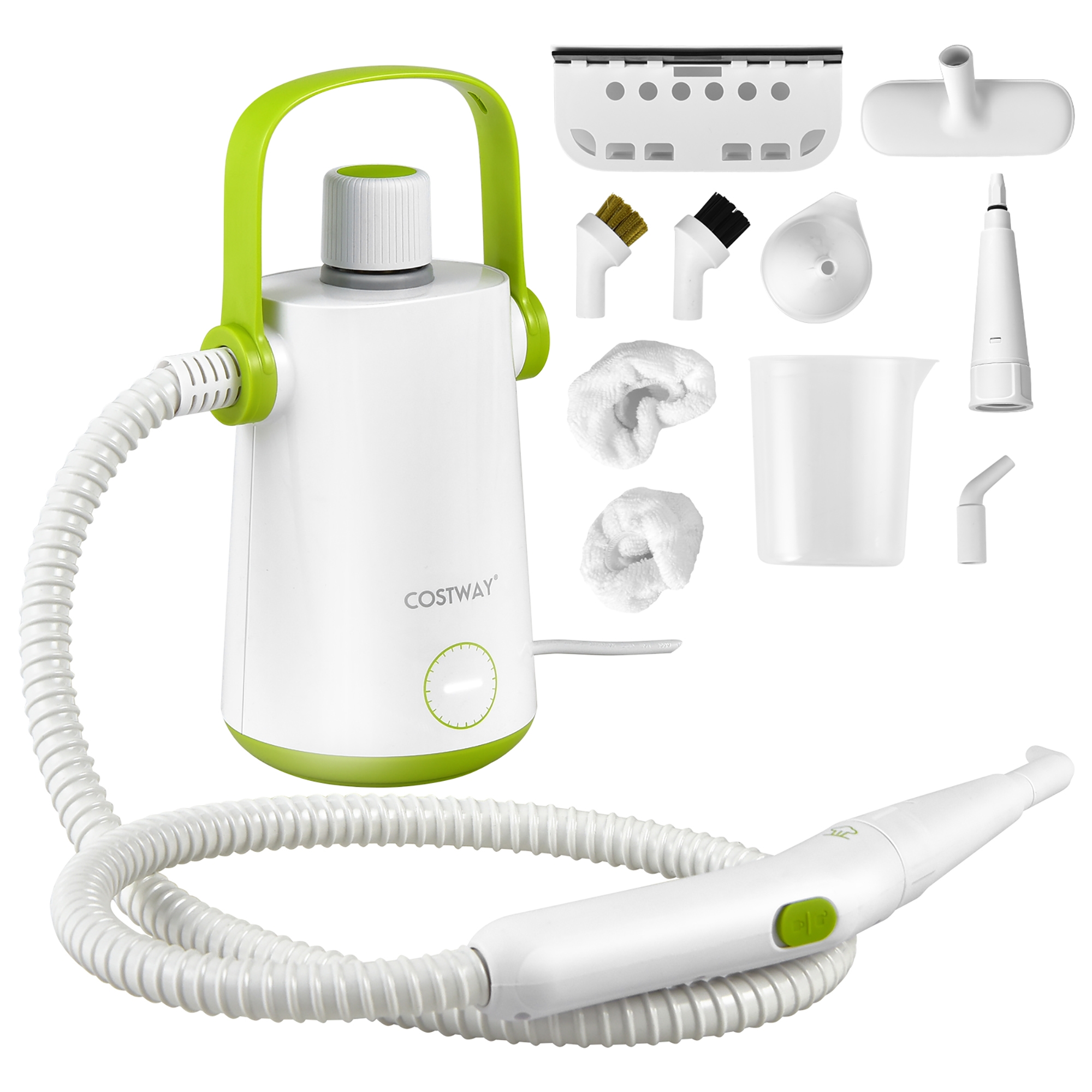 Costway 1000W Multifunction Portable Hand-held Steam Cleaner W/10 Accessories Green