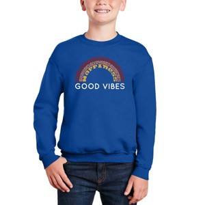 LA Pop Art Good Vibes - Boy's Word Art Crewneck Sweatshirt - 1 of 3