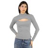 Artyska Women’s Ribbed High Neck Cutout Long Sleeve Top - 3 of 4