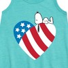 Girls' - Peanuts - Snoopy On Flag Heart Graphic Sleeveless Aline Dress - 2 of 4