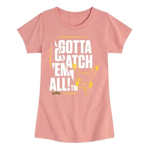 Girls' - Pokémon - Gotta Catch Em All Fitted Short Sleeve Graphic T-Shirt - 1 of 4