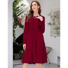 Women's Fall Long Sleeve Dresses Casual Boho Ruffle Neck Tiered A Line Flowy Wedding Guest Midi Dress - 2 of 4