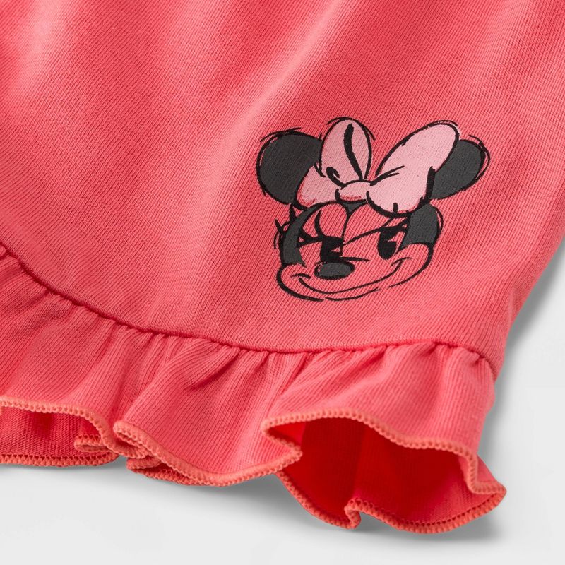 Toddler Girls' 4pc Minnie Mouse Solid Top and Bottom Set - Pink, 5 of 6