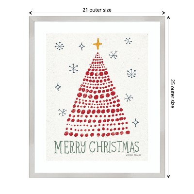 Small Silver Framed Christmas Tree Print Wall Decor