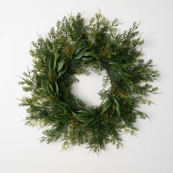 27.25h Sullivans Draping Fern Small Wreath, Green : Target