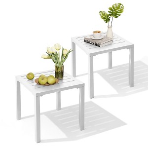 Crestlive Products Aluminum Outdoor Side Table Pool Lounge Chair Side Table Weather Resistant Small Square Coffee End Table - 1 of 4