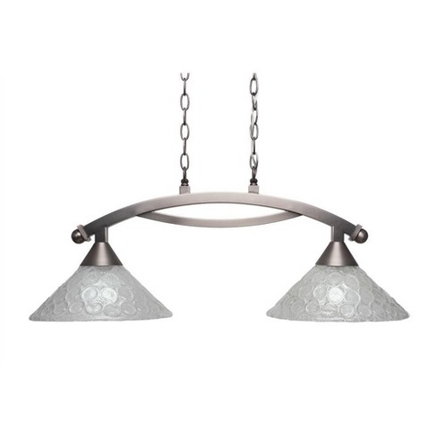 Toltec Lighting Bow 2 - Light Island Pendant Light in  Brushed Nickel with 12" Italian Bubble Shade - image 1 of 1