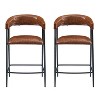 PAGED 26" High Seat Bar Stools Set of 2, Modern PU Leather Counter Height Bar Chair with Back, Iron Frame for Bar, Kitchen, Dining Room - 2 of 4