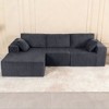 Dexmalle L-Shape Modular Sectional Upholstered Sofa with Pillow,Grey - 3 of 4